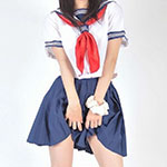 Anal masturbation by high school girl uniform(summer sailor suit) crossdresser