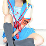 Peeing pee by swimsuit under the Haruhi Suzumiya series uniform(summer sailor suit type) crossdresser