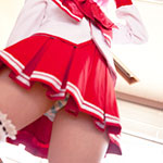 Gives Handjob to To Heart's Costume(anime's red sailor suit) crossdresser