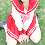 Masturbation by To Heart 2 Costume(anime's red sailor suit) crossdresser