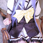 Masturbation by Shuffle! Nerine costume(anime's high school girl uniform) crossdresser