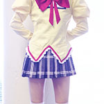 Condom masturbation by Puella Magi Madoka Magica's Kaname Madoka Costume(school girl uniform ver) crossdresser