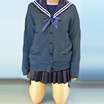 Masturbation by high school girl uniform(winter sailor suit) & cardigan crossdresser
